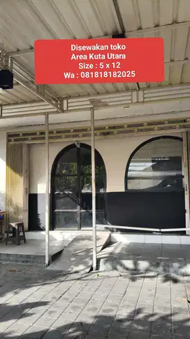 Disewakan toko area Kuta Utara strategis