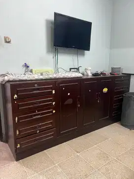 LEMARI PANJANG KAYU JATI ASLI