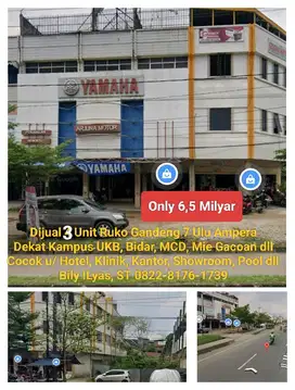 3 Ruko Gandeng Ampera Mie Gacoan  Murah Palembang klinik