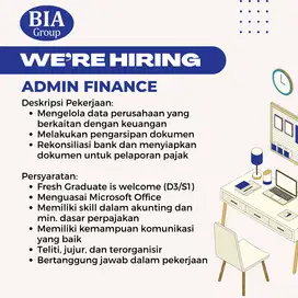 LOWONGAN ADMIN FINANCE PT. BERSAMA IMMANUEL ABADI