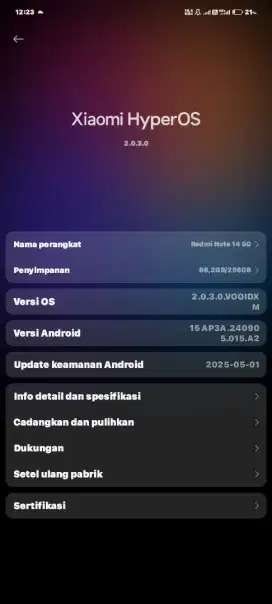 Jual hp redmi note 14 5g