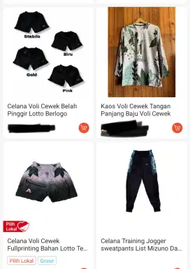 Jersey olahraga voli dan lainnya