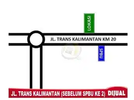 Tanah 3.900m2 di Transkalimantan km.20 Sebelum SPBU ke-2 Kampung Jawa)