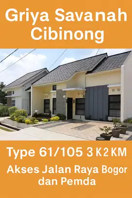 Jual Rumah Baru di Cibinong Pemda SHM 3 Kamar Jalan Raya Bogor