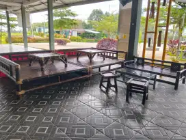 Dijual 1 set kursi dan meja rotan/ bambu