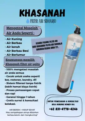Jual filter penjernih air sumur dan pdam yang kotor dan bau