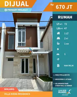 Dijual Rumah Baru Murah Strategis di Villa Dieng Residence Malang