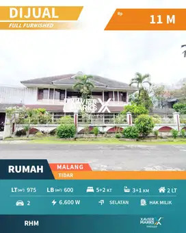 Dijual Rumah Vintage Elit Terawat Luas Mewah Furnish di Tidar Malang