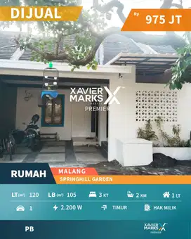 Rumah di Springhill Garden Sawojajar 2 Malang Minimalis Siap Huni