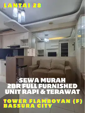 SEWA MURAH PER 6 BULAN 2BR FURNISHED TOWER F APARTEMEN BASSURA CITY
