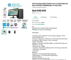 HP PC DESKTOP core i3-13100 M01-F3010d