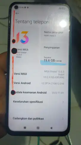 Jual hp xiomi note 9 hijau