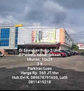 Disewakan Ruko 3 lantai ada 2 Unit di Perintis Kemerdekaan Makassar
