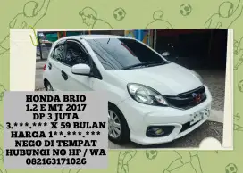 HONDA BRIO 1.2 E MT 2017 DP 3 JUTA