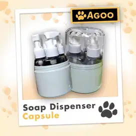 botol travel refill bentuk capsule 4 in 1 botol travelling merk AGOOO