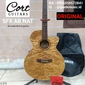 Cort SFX AB NAT Original Akustik Elektrik Gitar Cut away + Senar baru