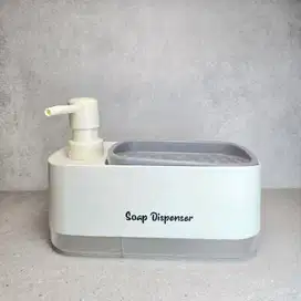 tempat sabun cuci piring 2 in 1 soap dispenser merk AGOO warna putih