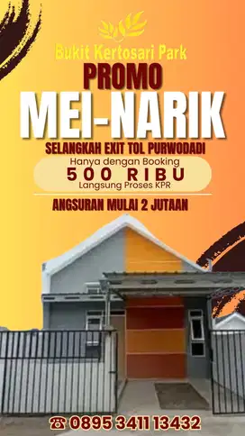 Rumah Murah Selangkah Exit Tol Purwodadi, Cukup Dengan UTJ 500 Ribu