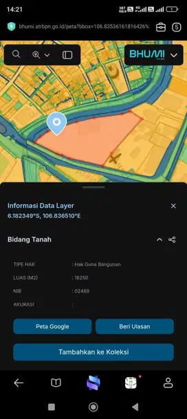 Jual Tanah SHGB di Menteng Jakarta luas 16250m2