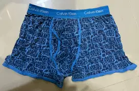 celana dalam boxer Calvin Klein CK biru motif (L/XL), tag ada, aman