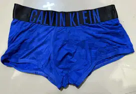 celana dalam boxer Calvin Klein CK biru (L/XL), tag ada, karet aman