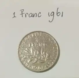 Uang coin 1 Franc thn 1961