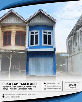 Dijual Ruko/Toko di Lampaseh Aceh Kota Banda Aceh - Sangat Terawat!
