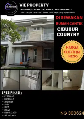 Di Sewakan Rumah Unfurnish Cluster Favorite. Cibubur Country Cikeas.