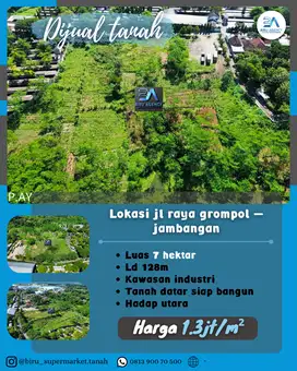 Tanah Kawasan Industri Kebakkramat 7 Hektar