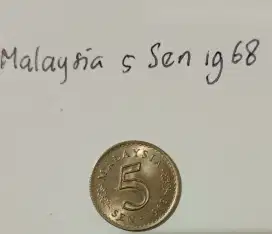 Coin Malaysia 5Sen 1968