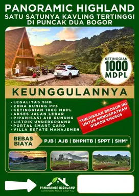 Tanah Kavling Murah Dekat Banyak Wisata Alam di Puncak 2 Bogor