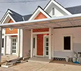 Kanopi atap alderon single layer rangka besi holo galvanis