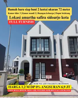 Rumah siap huni tipe danica full furnish Amartha Safira sidoarjo kota