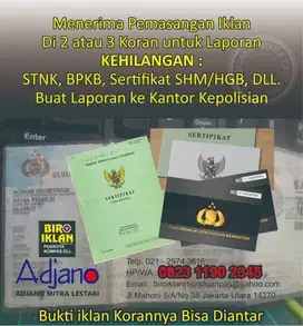 Sejak Tahun 1999 Menerima Pemasangan Iklan PENGUMUMAN, DUKA CITA, DLL.