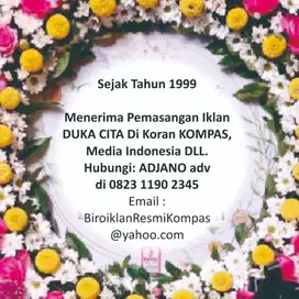 Sejak Tahun 1999 Menerima Pemasangan Iklan PENGUMUMAN, DUKA CITA, DLL.