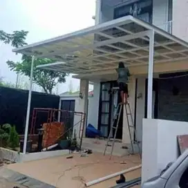 Kanopi atap solarflat rangka besi holo galvanis