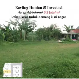 Dekat Pasar Induk Kemang (TU) Bogor ; Kavling Tanah Cicil 12X Non Bung