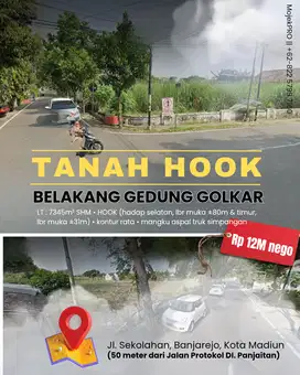 Dijual TANAH BELAKANG GEDUNG GOLKAR KOTA MADIUN