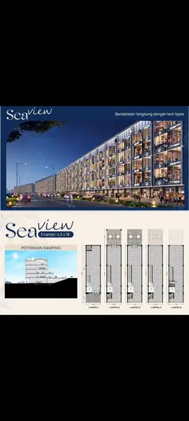 Ruko Ebony Island, Batavia Sea View, uk 4,5 x 18, 5lantai, hadap timur