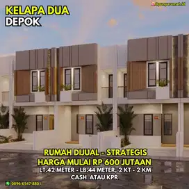Rumah Paling Murah dan Strategis 2 Lantai Di Kelapa Dua Depok 600 Juta