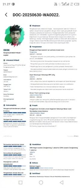 Mencari pekerjaan sebagai driver,