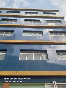 Kusen ALUMINIUM/CURTIN wall ACP partisi gypsum kaca  TEMPERED.  Vinil