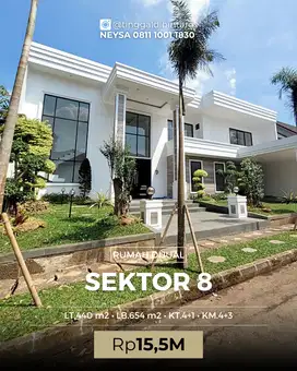 Rumah Mewah Brand New dengan Kolam Renang di River Park Sektor 8
