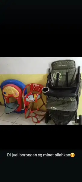 Borongin stroller, baby Walker, bangku rotan untuk bayi di motor. .