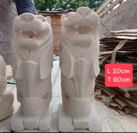 Batu Alam Patung Air Mancur Singa Singapura