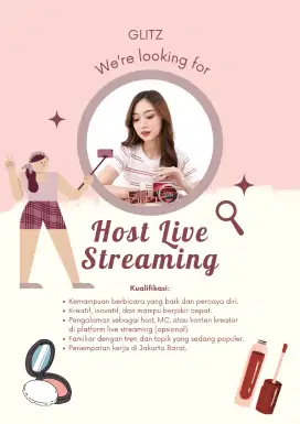 Dicari HOST LIVE TIK TOK/SHOPEE