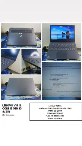 Lenovo V14 IIL
Intel Core i5 Gen 10 8/256 FHD