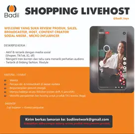 LOWONGAN HOST LIVE STREAMING untuk TAS Wanita