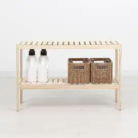 Otto Wooden Shelf 80 cm - 2 Tingkat / Rak Sepatu Kayu / Rak Serbaguna