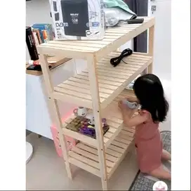 Wooden Shelf 4 P75 L35 T100 / Rak Serbaguna / Rak Susun / Rak Minimali